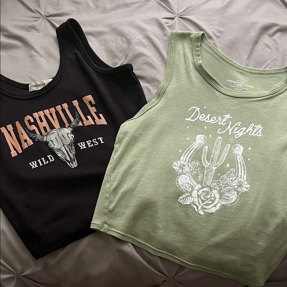 Hollister Green Desert Nights Tank Top